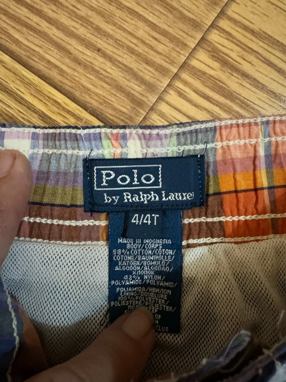Ralph Lauren Polo Boys Madras plaid Swimtrunks  Size 4T